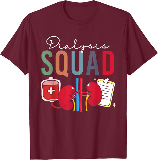 Vintage Dialysis Squad Nephrology Dialysis Technician Nurse T-Shirt - T-Shirt | Maroon
