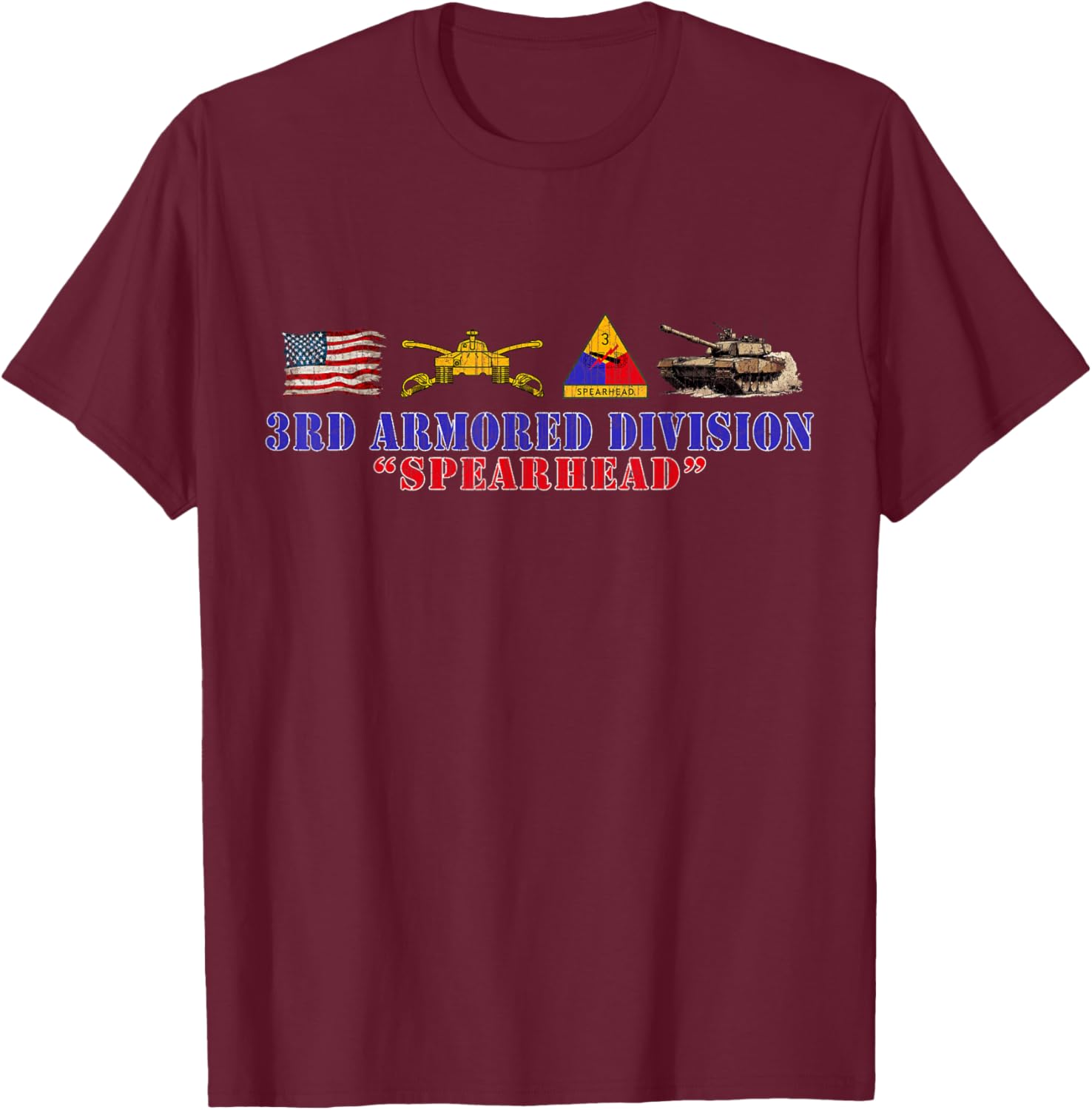 3d Armored Division Spearhead 3rd Armored Division Spearhead Friedberg Germany Retro -Adults Black Small T-Shirt - T-Shirt | Maroon