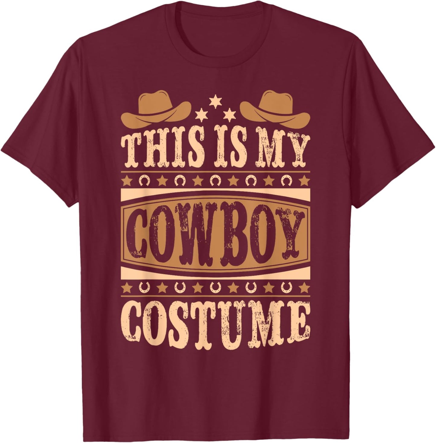 Cute Cowboy Western Cowboy Outfit Men Boy Kid Cowboy Costume T-Shirt - T-Shirt | Maroon