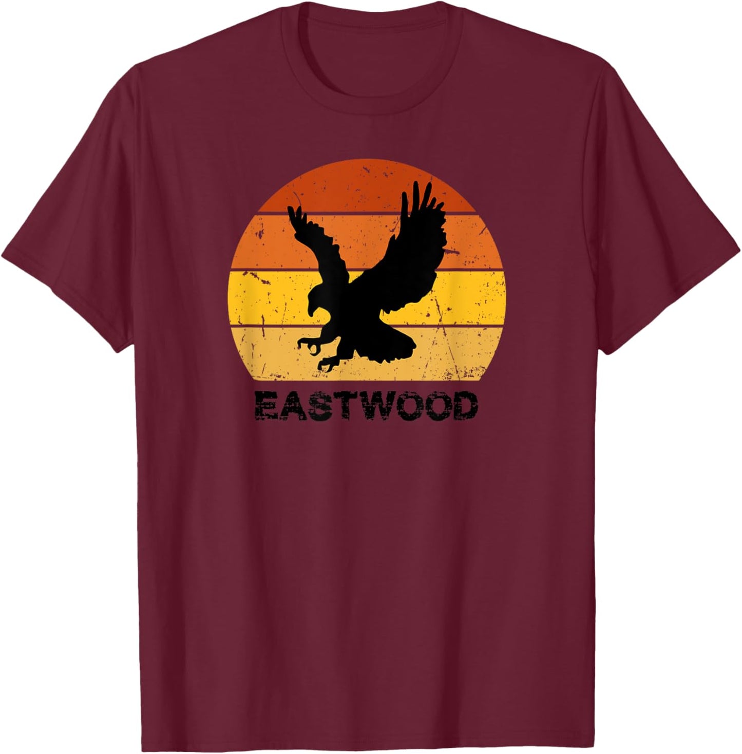 EASTWOOD Retro Eagle Sunset T-Shirt - T-Shirt | Maroon