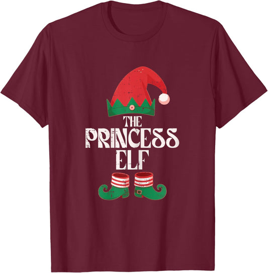 Christmas Princess Elf Xmas Family Match Girls Kids Toddlers T-Shirt - T-Shirt | Maroon