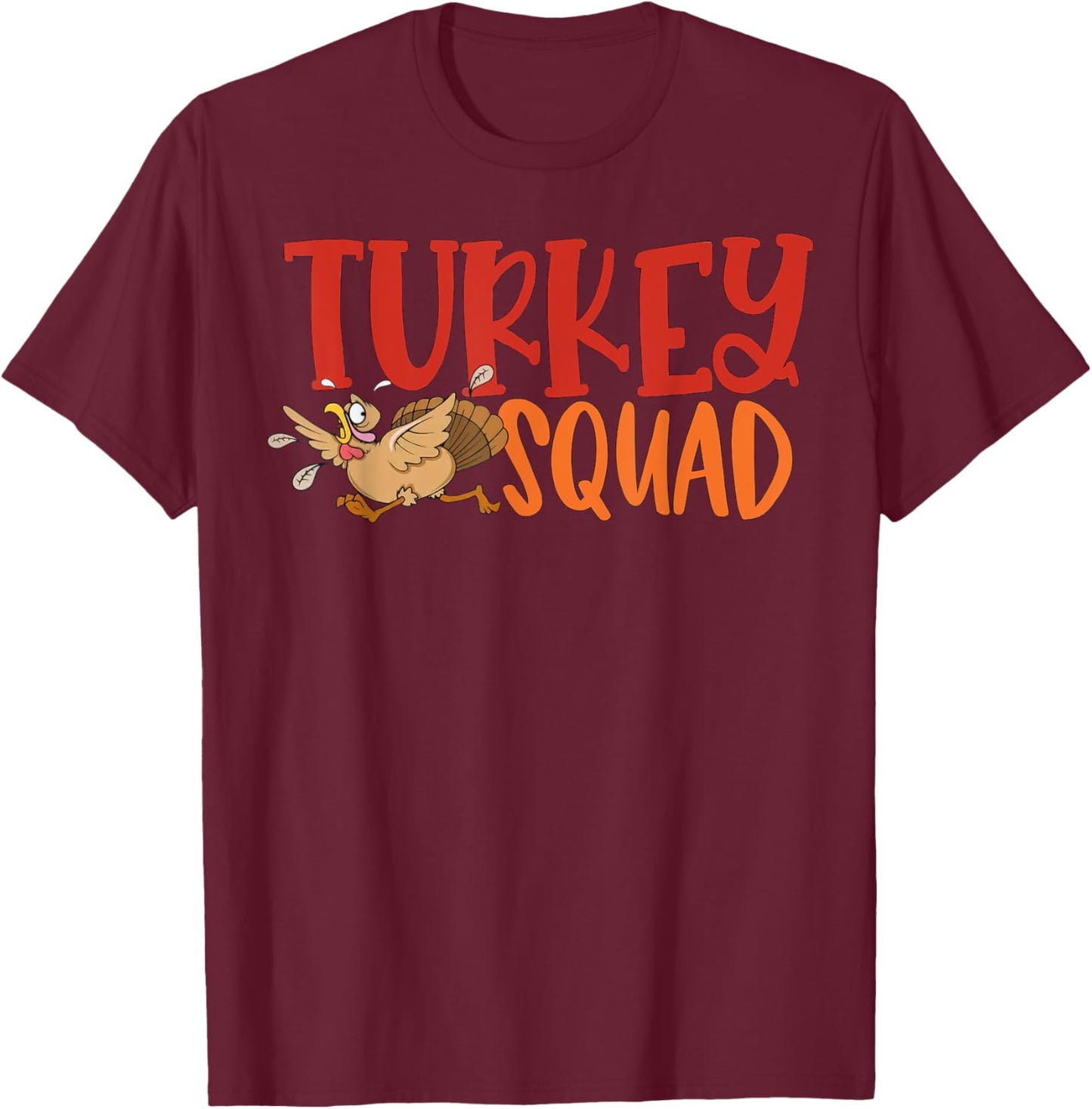 Turkey Trot Squad Funny Thanksgiving Running 2024 Matching T-Shirt - T-Shirt | Maroon