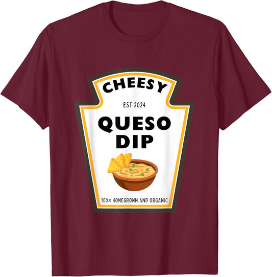 Delicious Cheesy Queso Dip Condiment Costume Party Matching T-Shirt - T-Shirt | Maroon