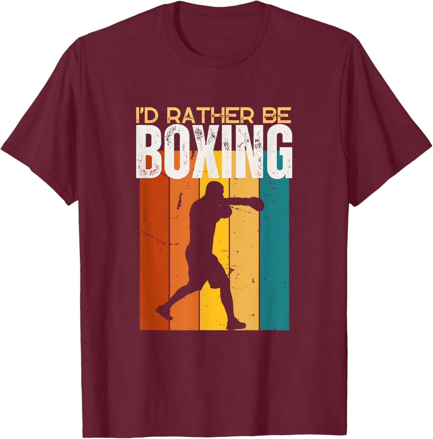 I'd Rather Be Boxing Funny Boxer T-Shirt - T-Shirt | Maroon