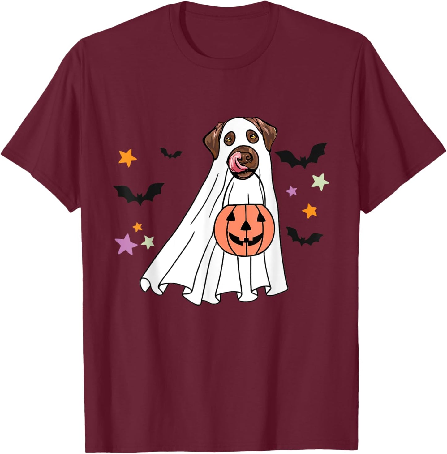 Ghost Chocolate Labrador Retriever Boo Dog Halloween Costume Women T-Shirt - T-Shirt | Maroon