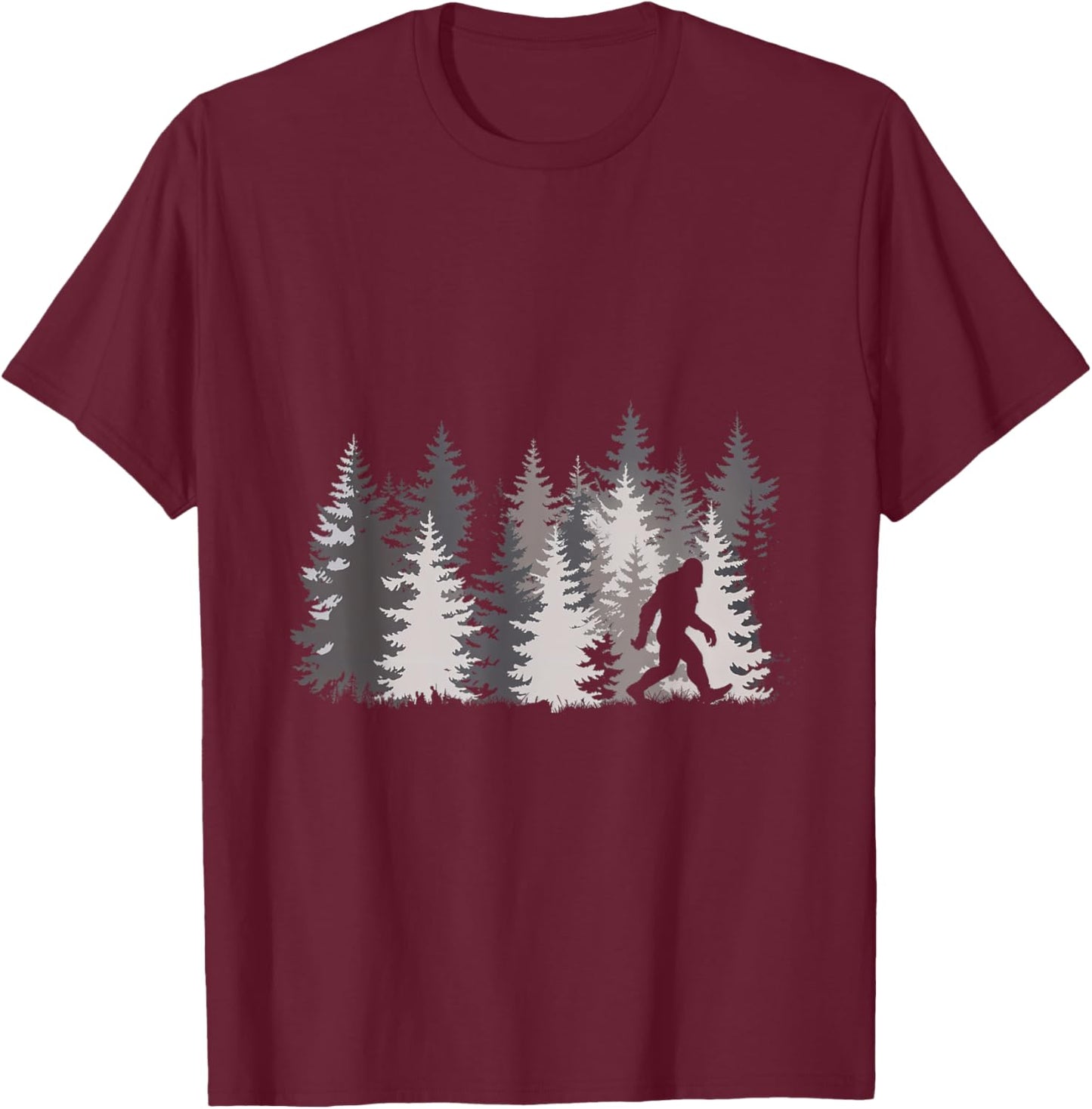 Sasquatch Forest Legend Nature T-Shirt - T-Shirt | Maroon