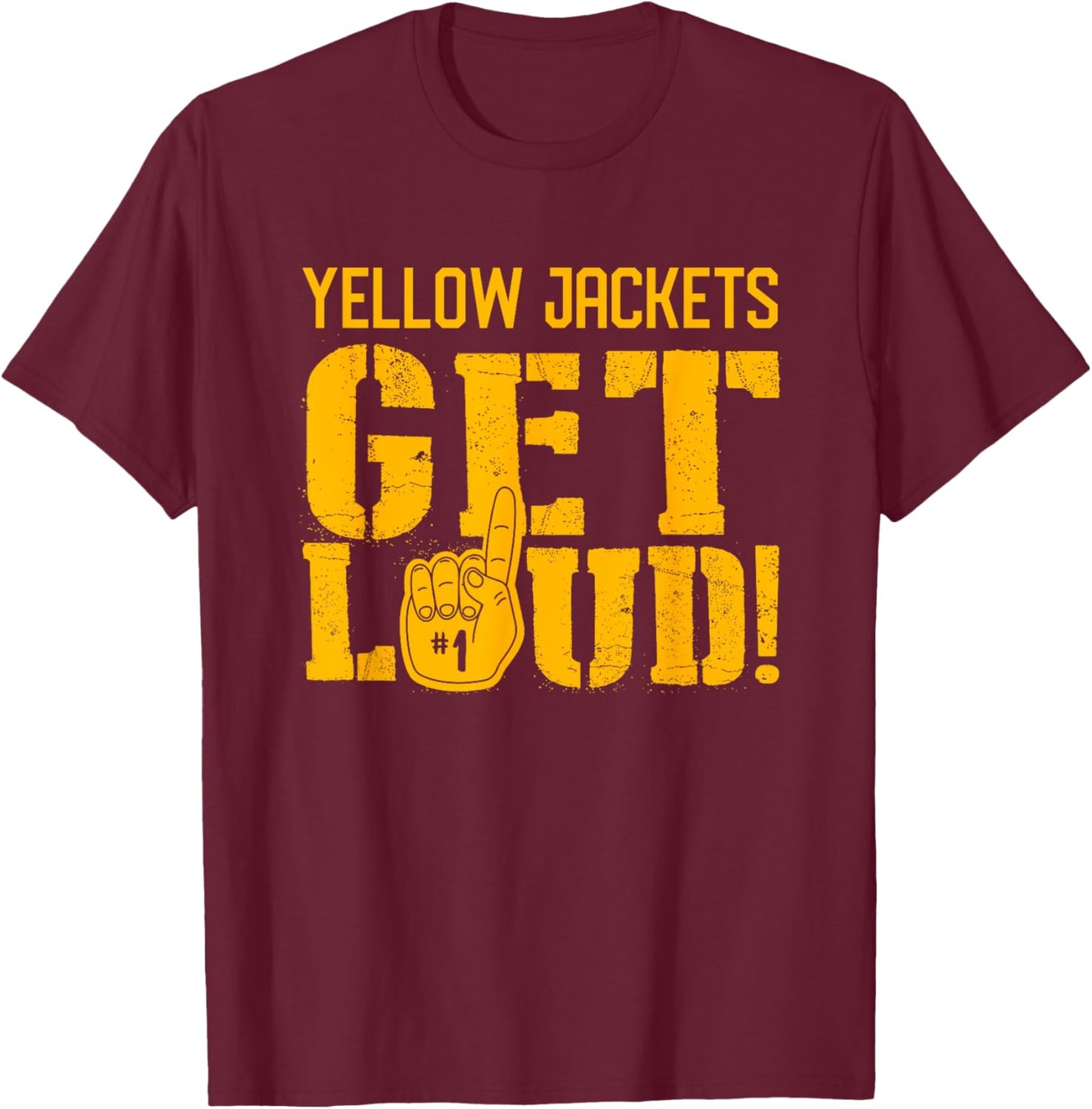 Wynne Yellow Jackets Get Loud! HS T-Shirt - T-Shirt | Maroon