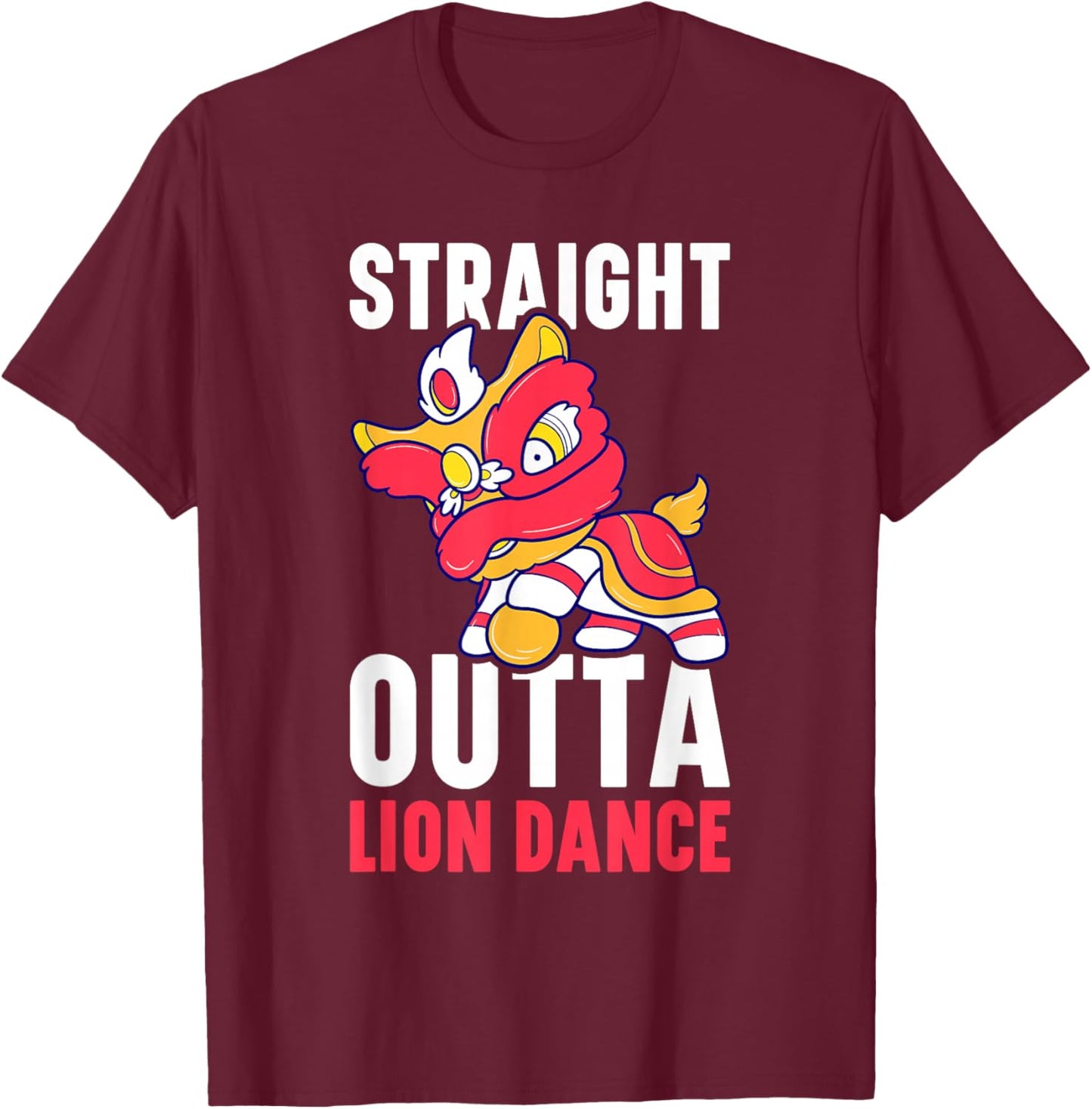 Lion Dance Lunar New Year Chinese New Year Lion Dance T-Shirt - T-Shirt | Maroon