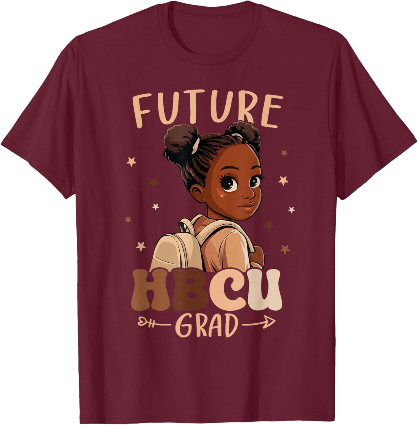 Future HBCU Grad kids Black Girl Afro Black History Month T-Shirt - T-Shirt | Maroon