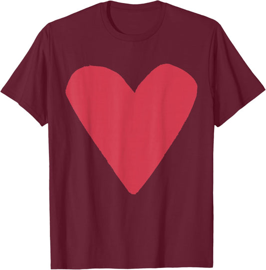 Red Heart Black T-Shirt - T-Shirt | Maroon