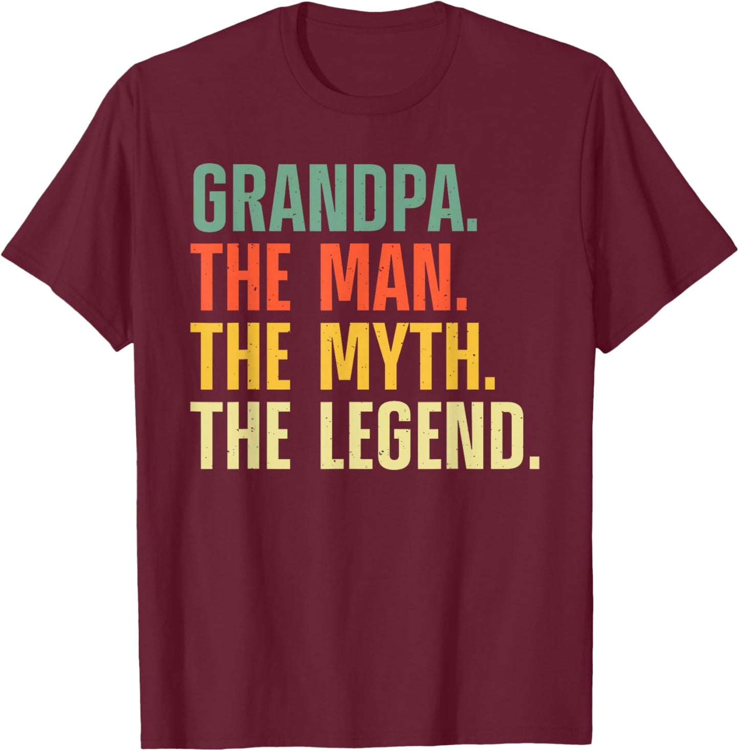 Grandpa Art For Grandfather Papa Papi From Grandkids Grandpa T-Shirt - T-Shirt | Maroon