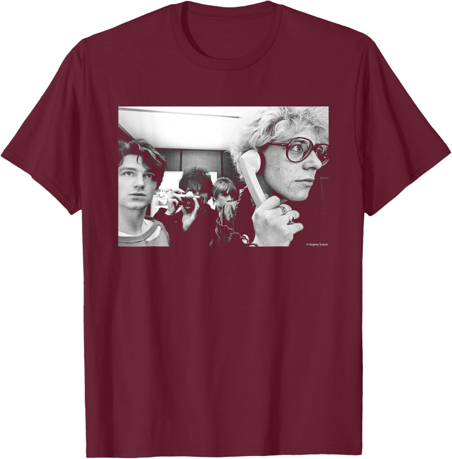 U2 Band Phone Photo 1980 By Virginia Turbett T-Shirt - T-Shirt | Maroon
