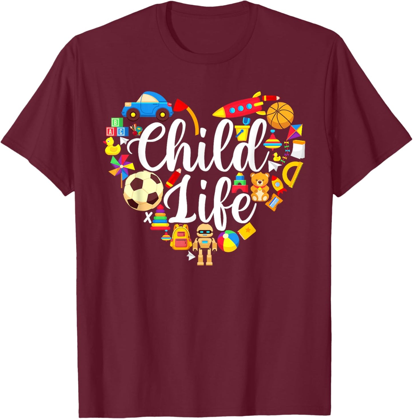 Retro Child Life Specialist Play Therapy Child Life Intern T-Shirt - T-Shirt | Maroon
