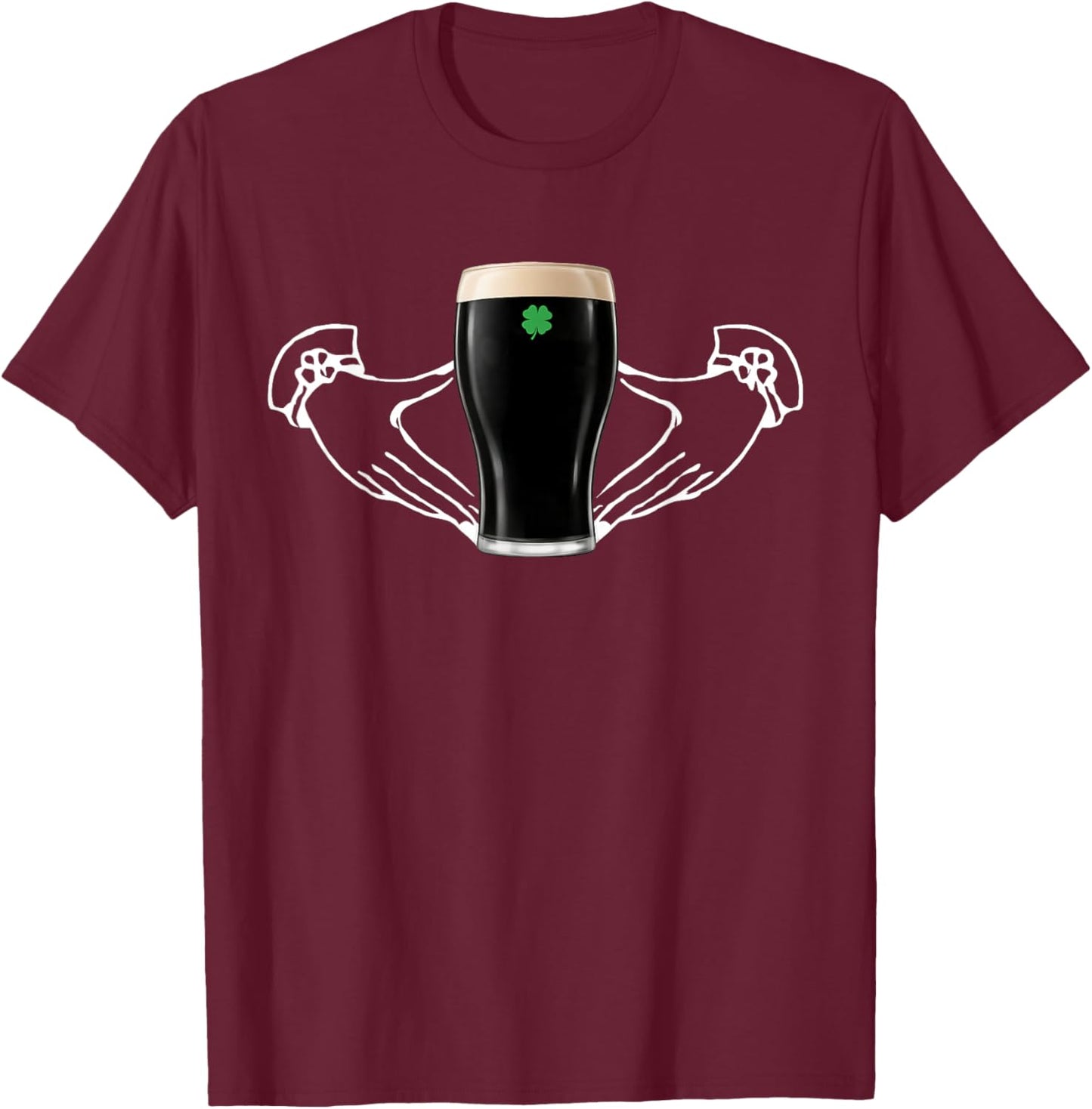 St Patrick's Day Claddagh Shamrock Beer for Men Women T-Shirt - T-Shirt | Maroon