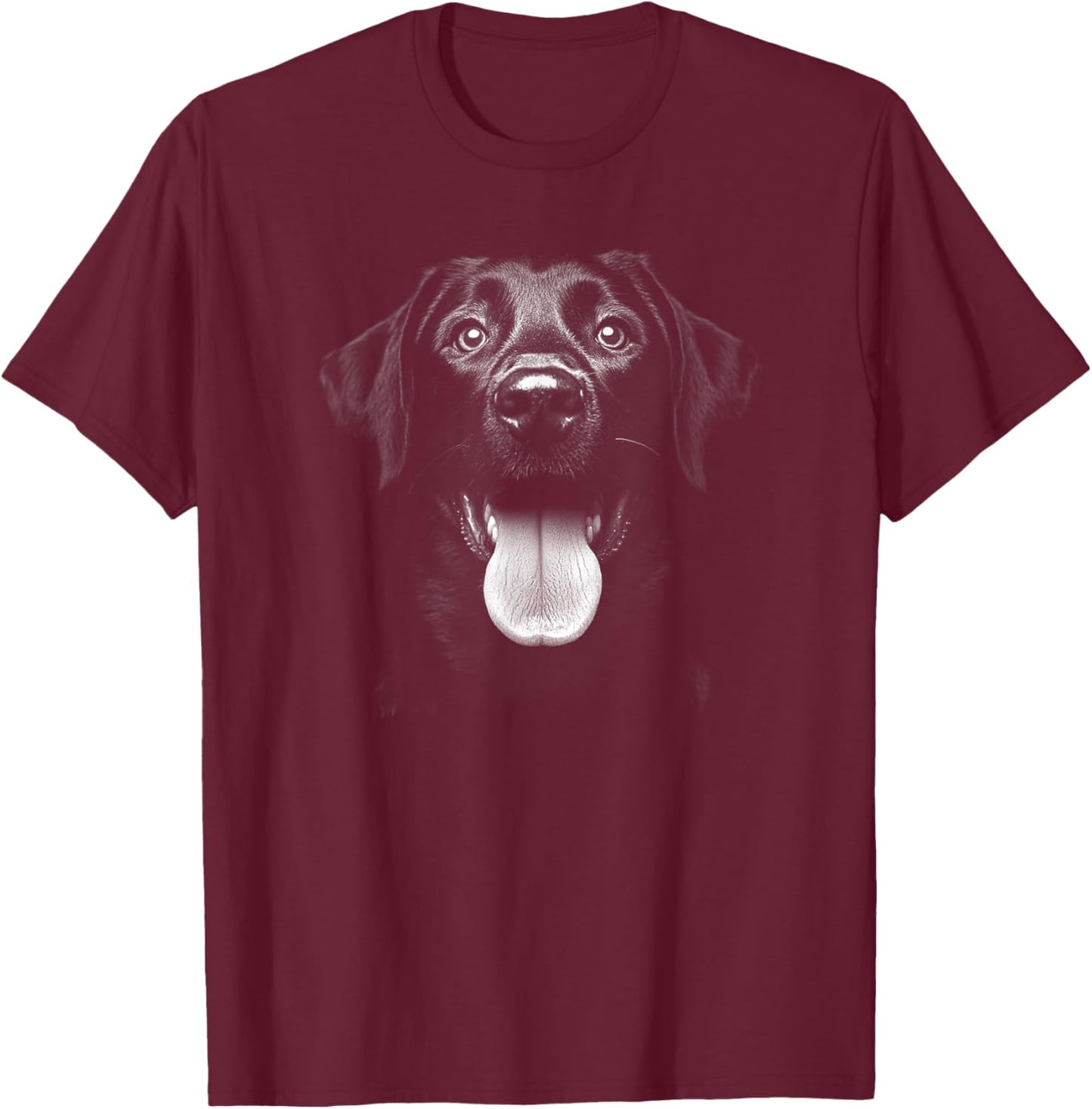Cute Black Labrador Retriever Puppy Dog Face Lab T-Shirt - T-Shirt | Maroon
