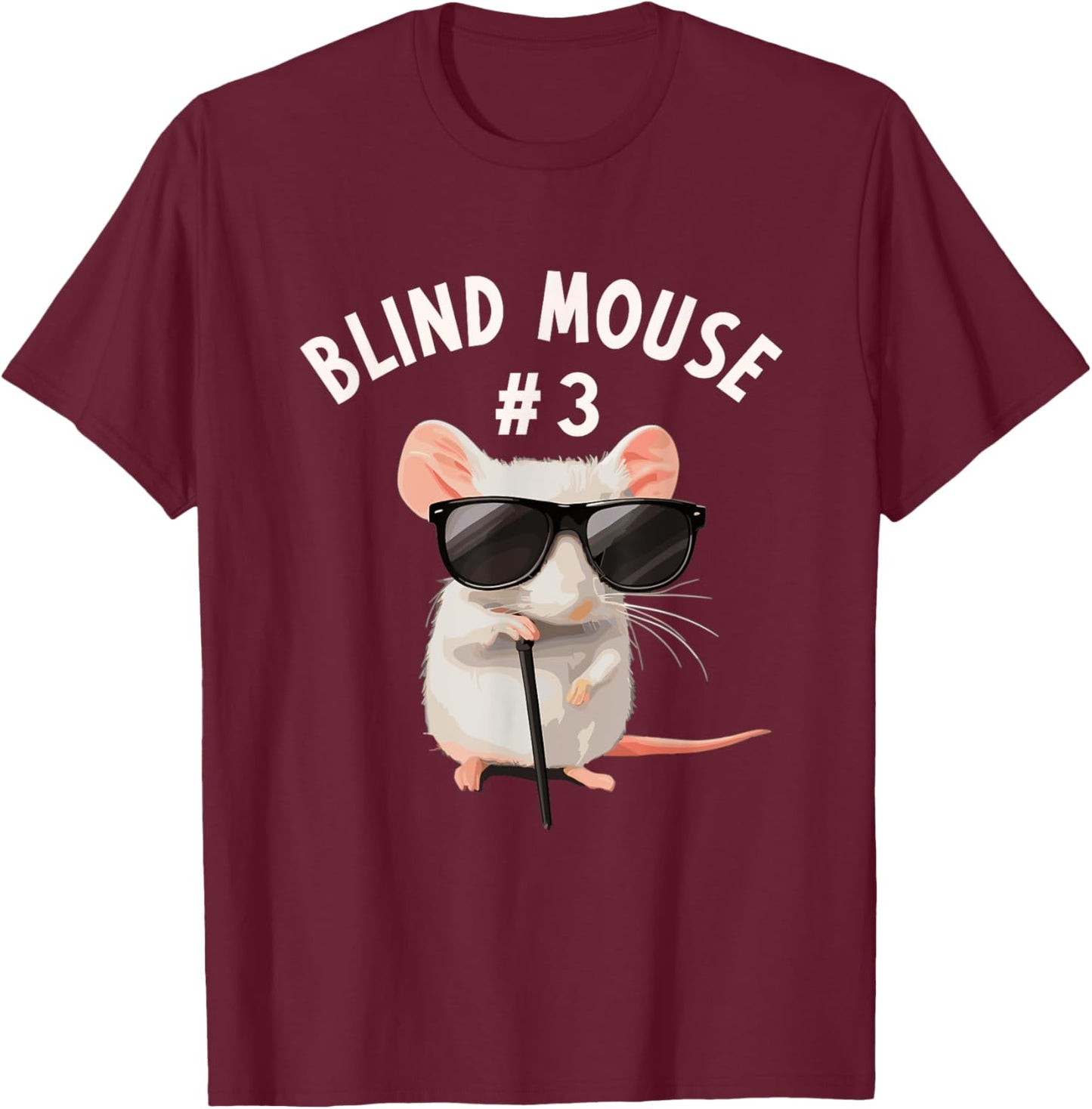 Matching Group Outfit #3 of 3 - Three Blind Mice Costume T-Shirt - T-Shirt | Maroon