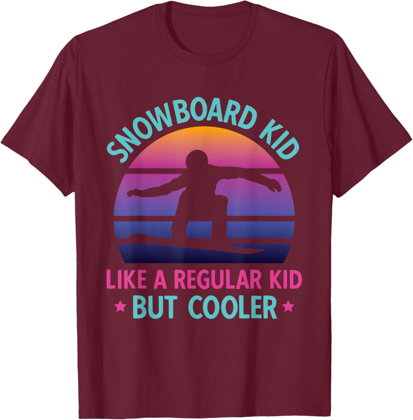 Snowboard Kid Retro 90s 80s Snowboarding T-Shirt - T-Shirt | Maroon
