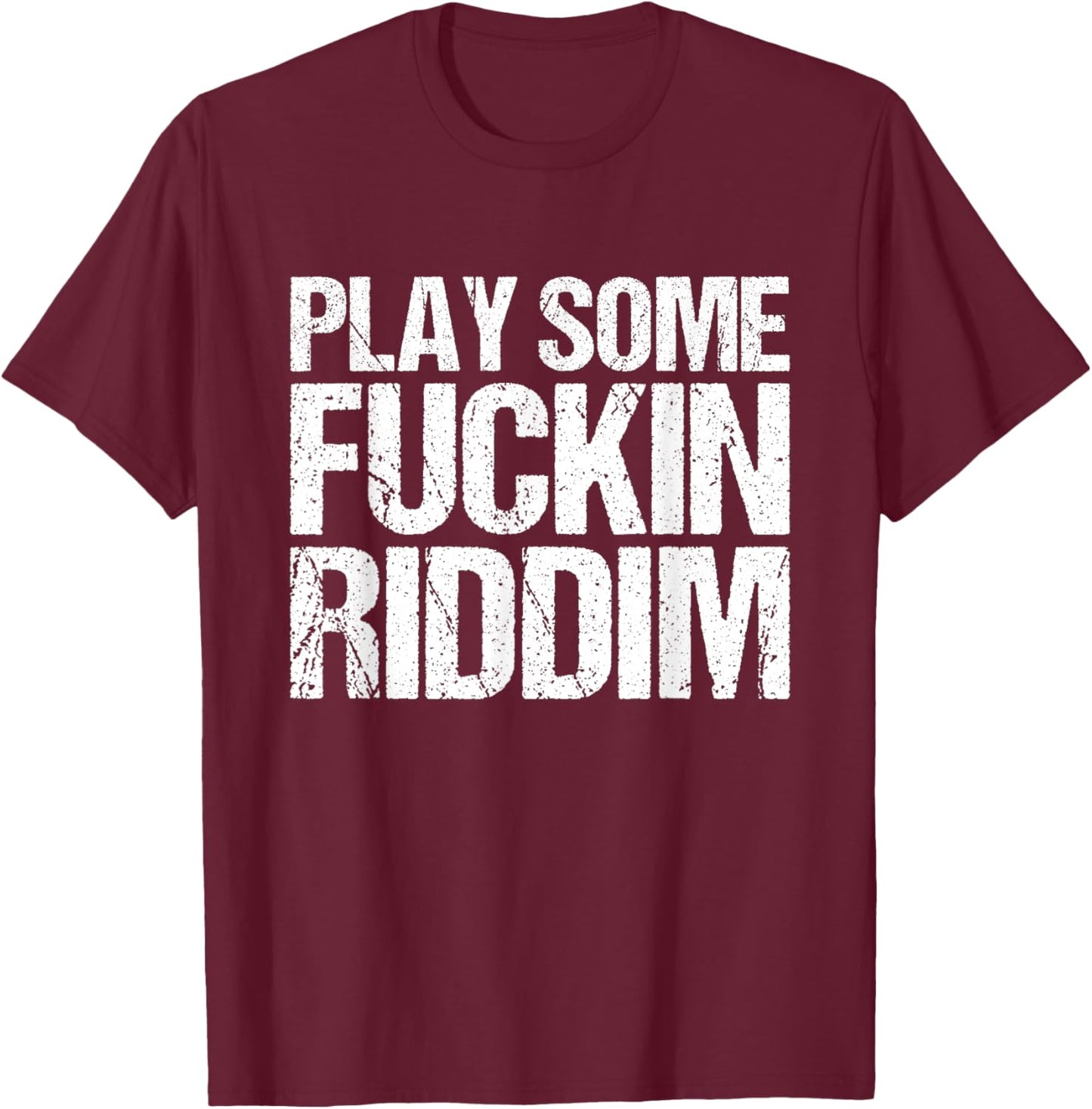 Riddim - Black, Small, Short Sleeve T-Shirt - T-Shirt | Maroon