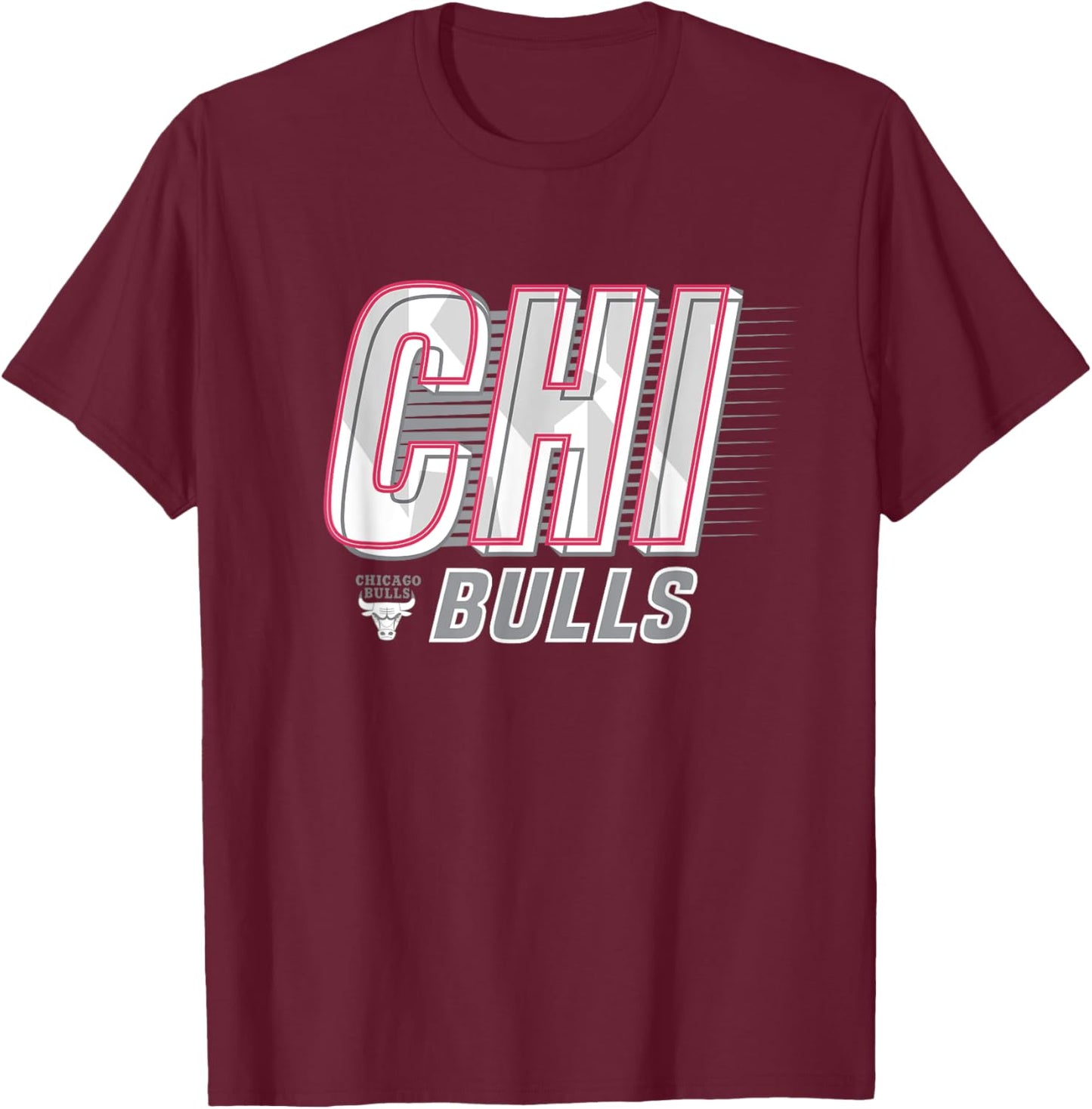 NBA Chicago Bulls Type Stack Logo T-Shirt - T-Shirt | Maroon