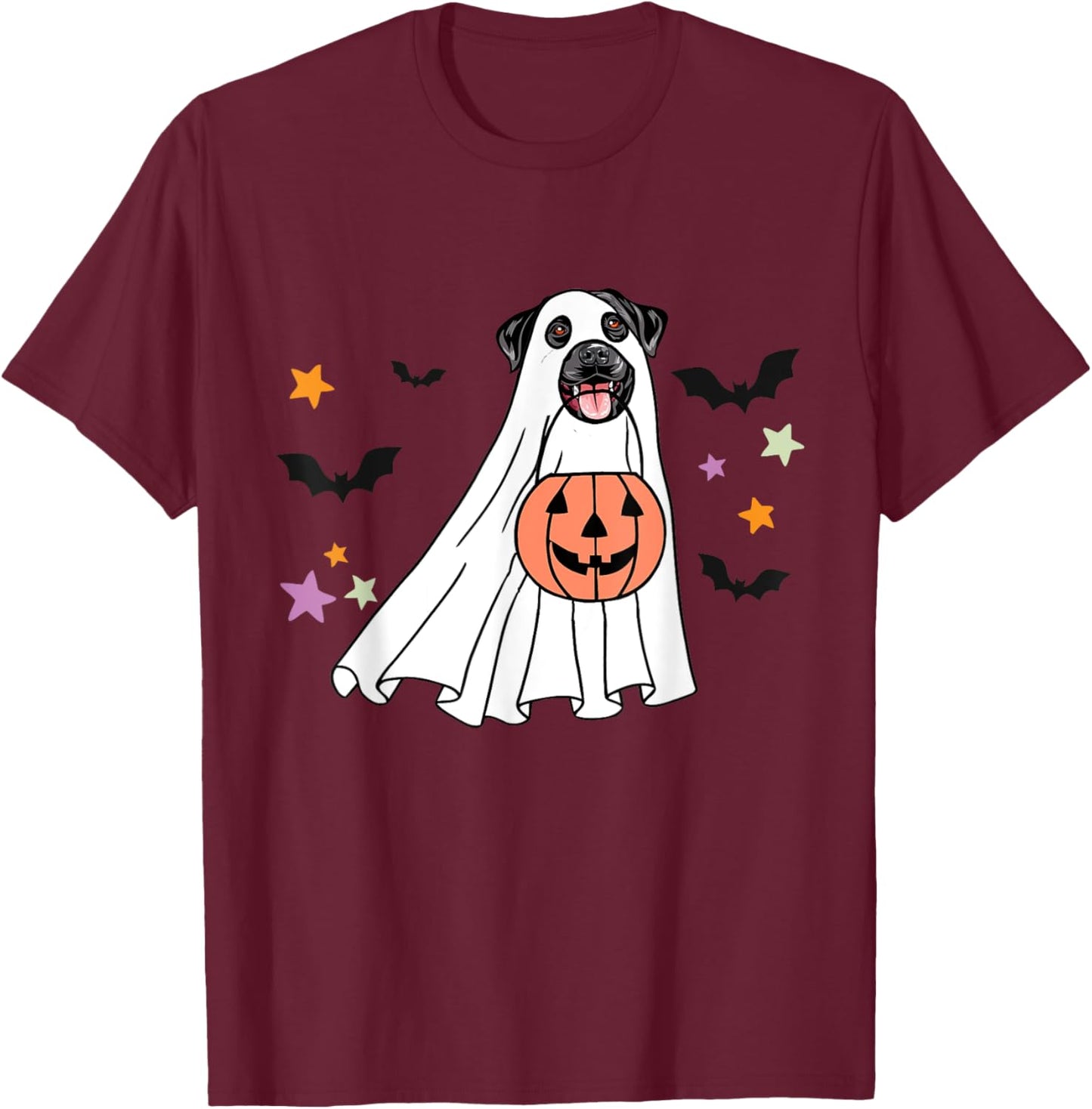 Ghost Black Labrador Retriever Boo Dog Halloween Costume T-Shirt - T-Shirt | Maroon
