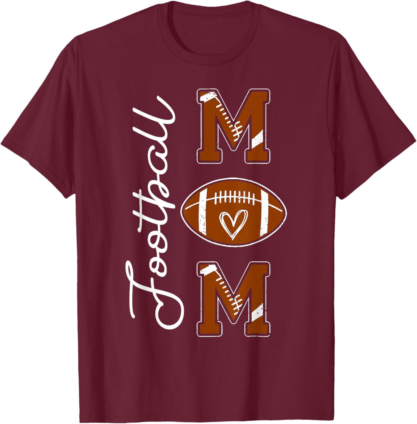 Football Mom Football Mom Shirt American Football T-Shirt - T-Shirt | Maroon