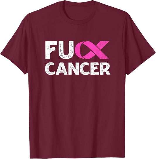 F-ck Cancer Shirts For Breast Cancer Awareness F-ck Cancer T-Shirt - T-Shirt | Maroon