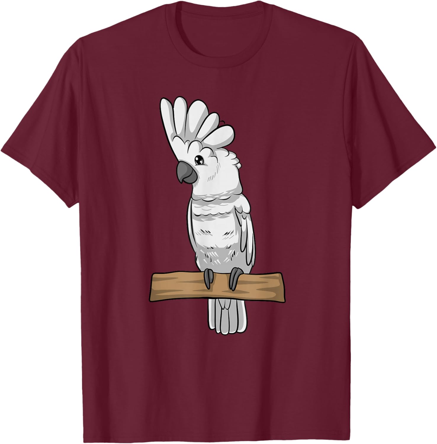 Funny Umbrella Cockatoo Parrot T-Shirt - T-Shirt | Maroon