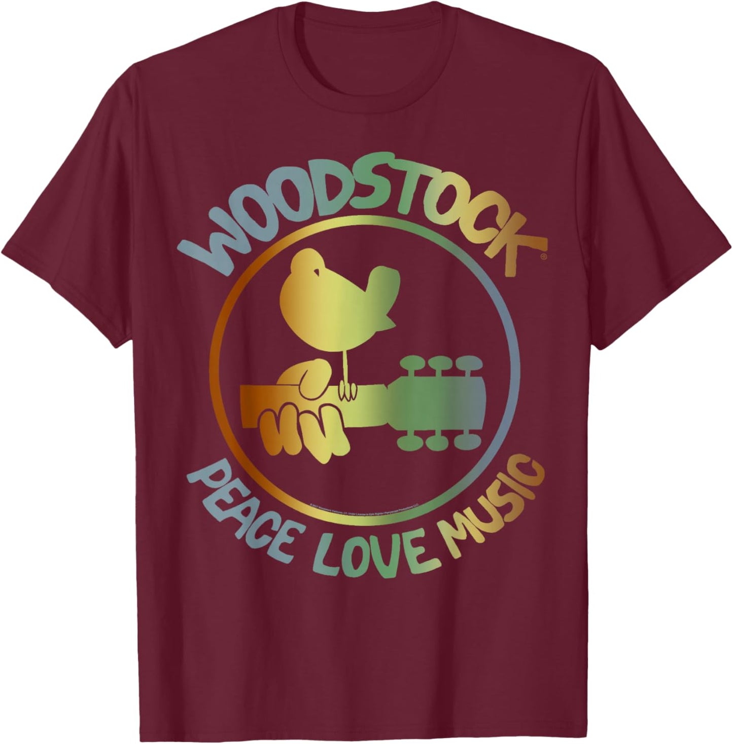 Woodstock - Technicolor Birdie T-Shirt - T-Shirt | Maroon