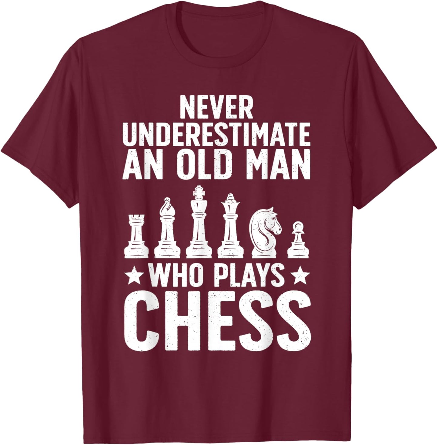 Best Chess Art Dad Grandpa Chess Lover Chess Player T-Shirt - T-Shirt | Maroon