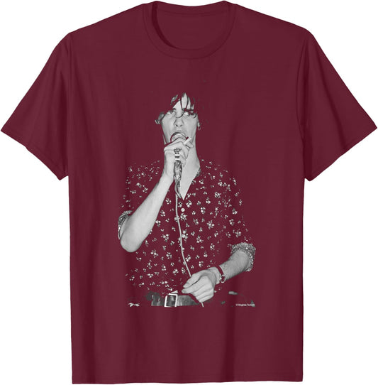 Nick Cave & Birthday Party Live By Virgina Turbett T-Shirt - T-Shirt | Maroon