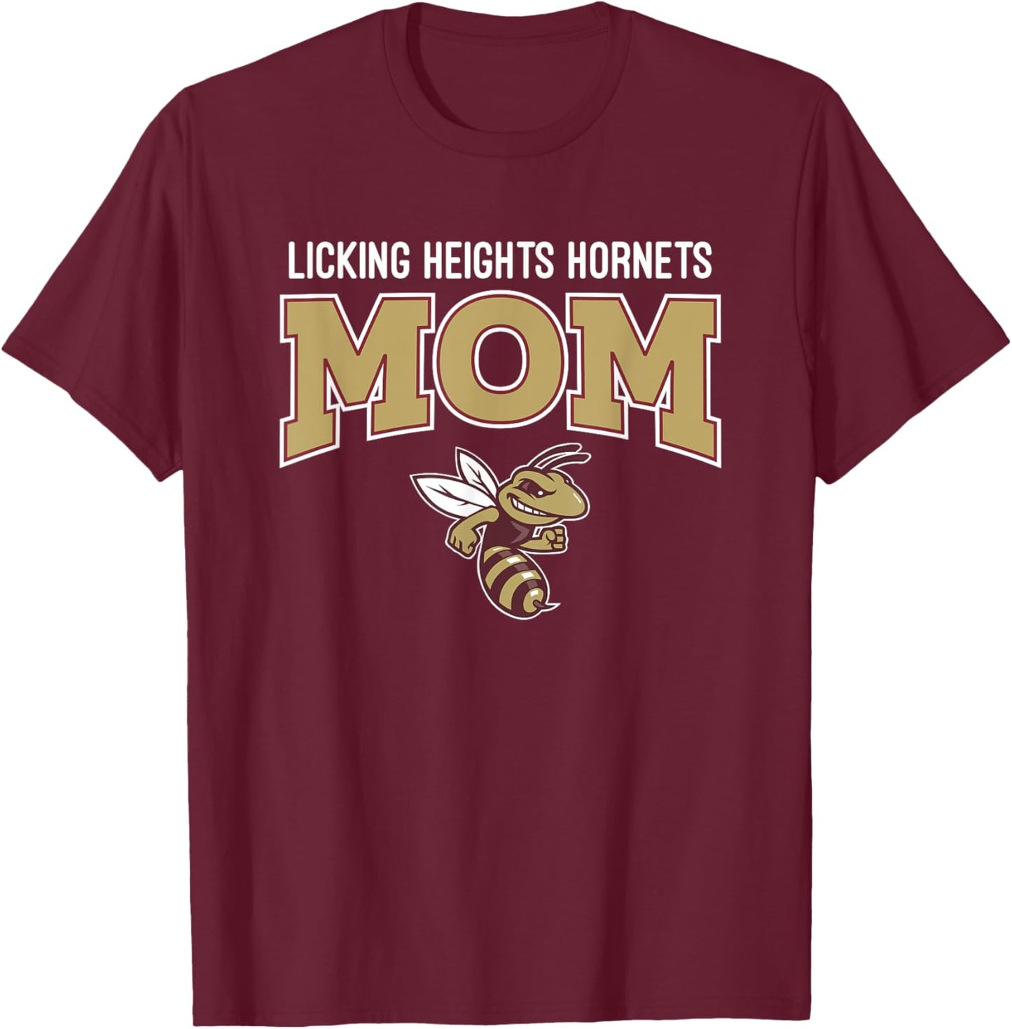 Licking Heights Hornets Logo Mom HS T-Shirt - T-Shirt | Maroon