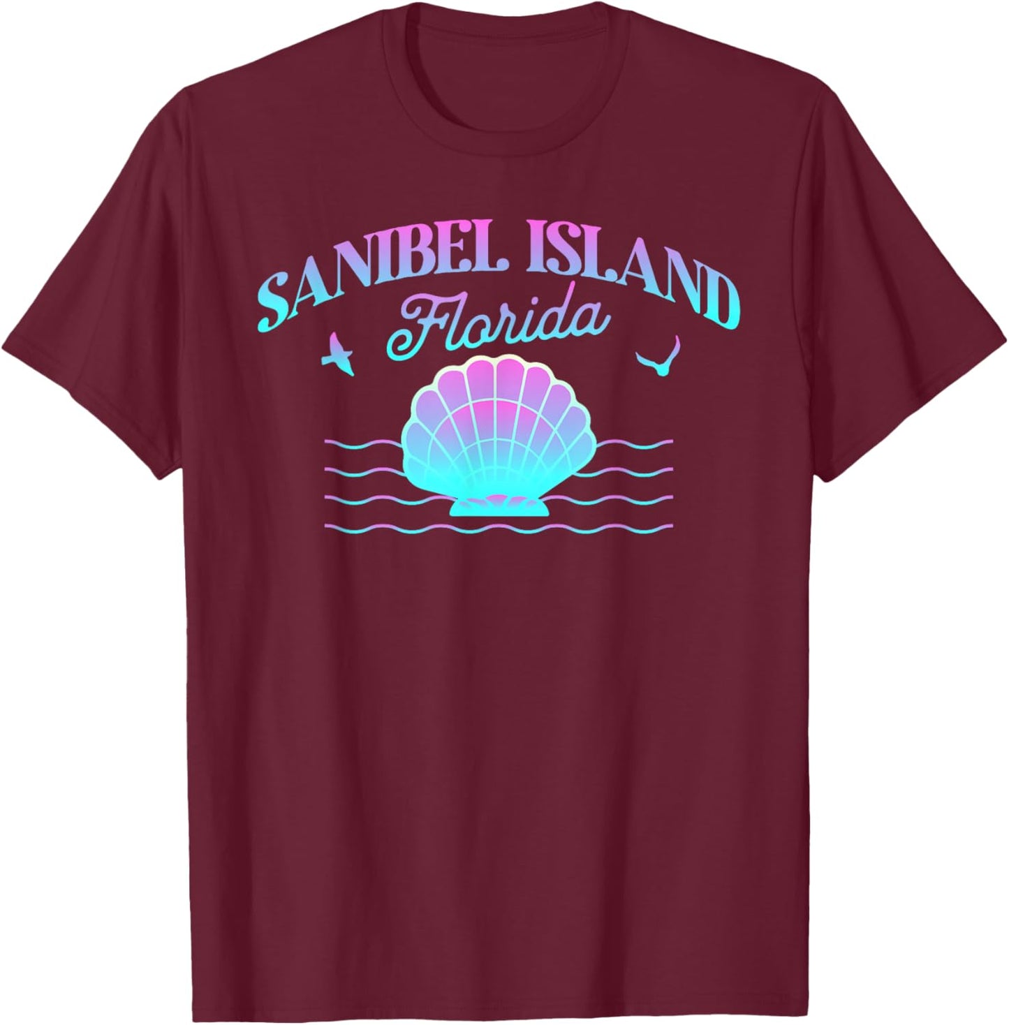 Sanibel Island Florida FL Seashell Shells Beach Souvenir T-Shirt - T-Shirt | Maroon