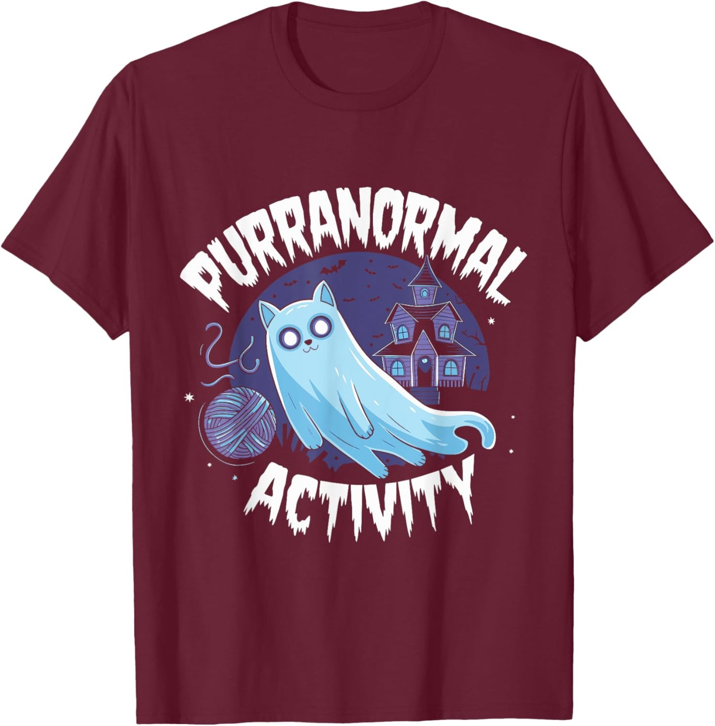 Paranormal Haunted House Men Women Kids T-Shirt - T-Shirt | Maroon