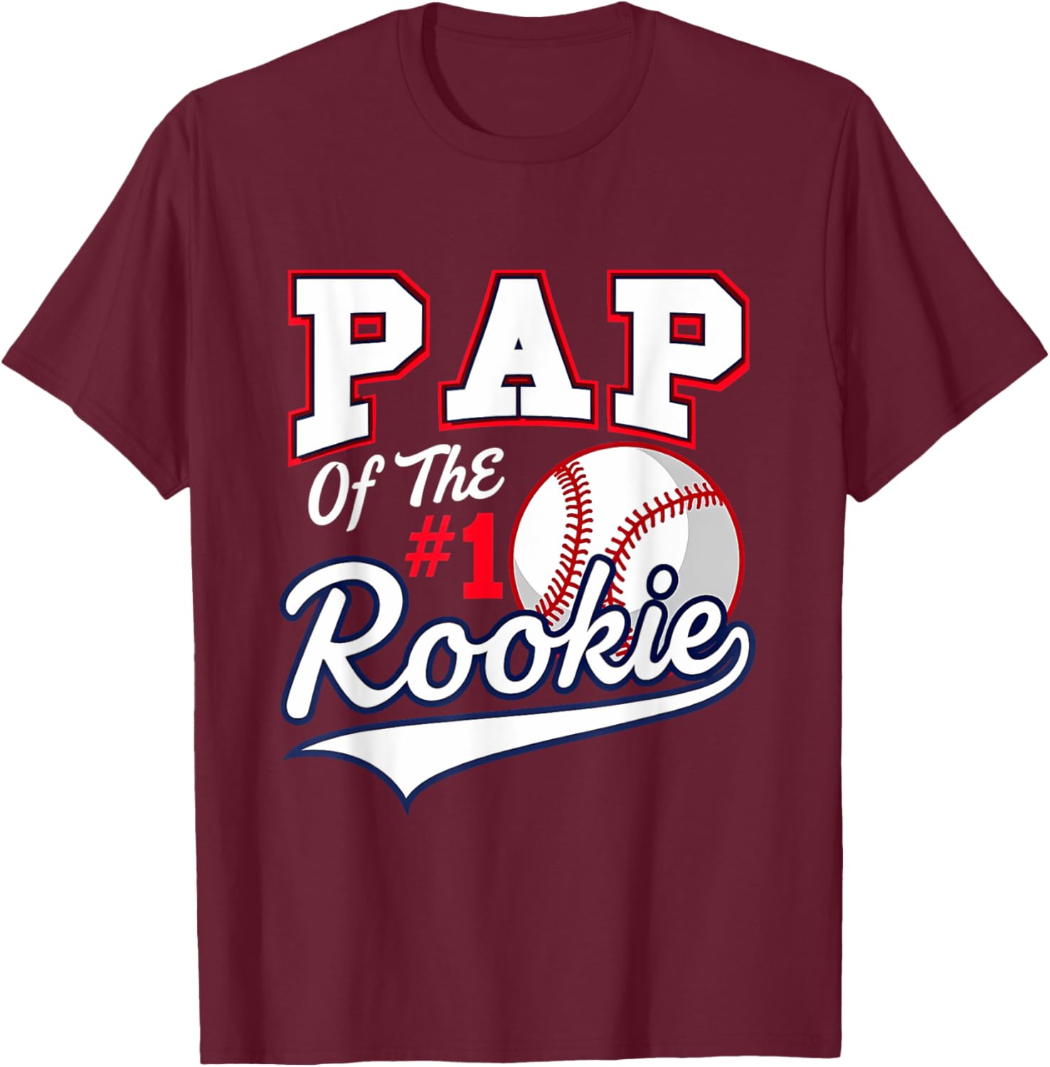 Retro Daddy Pap Of The Number 1 Rookie Baseball T-Shirt - T-Shirt | Maroon