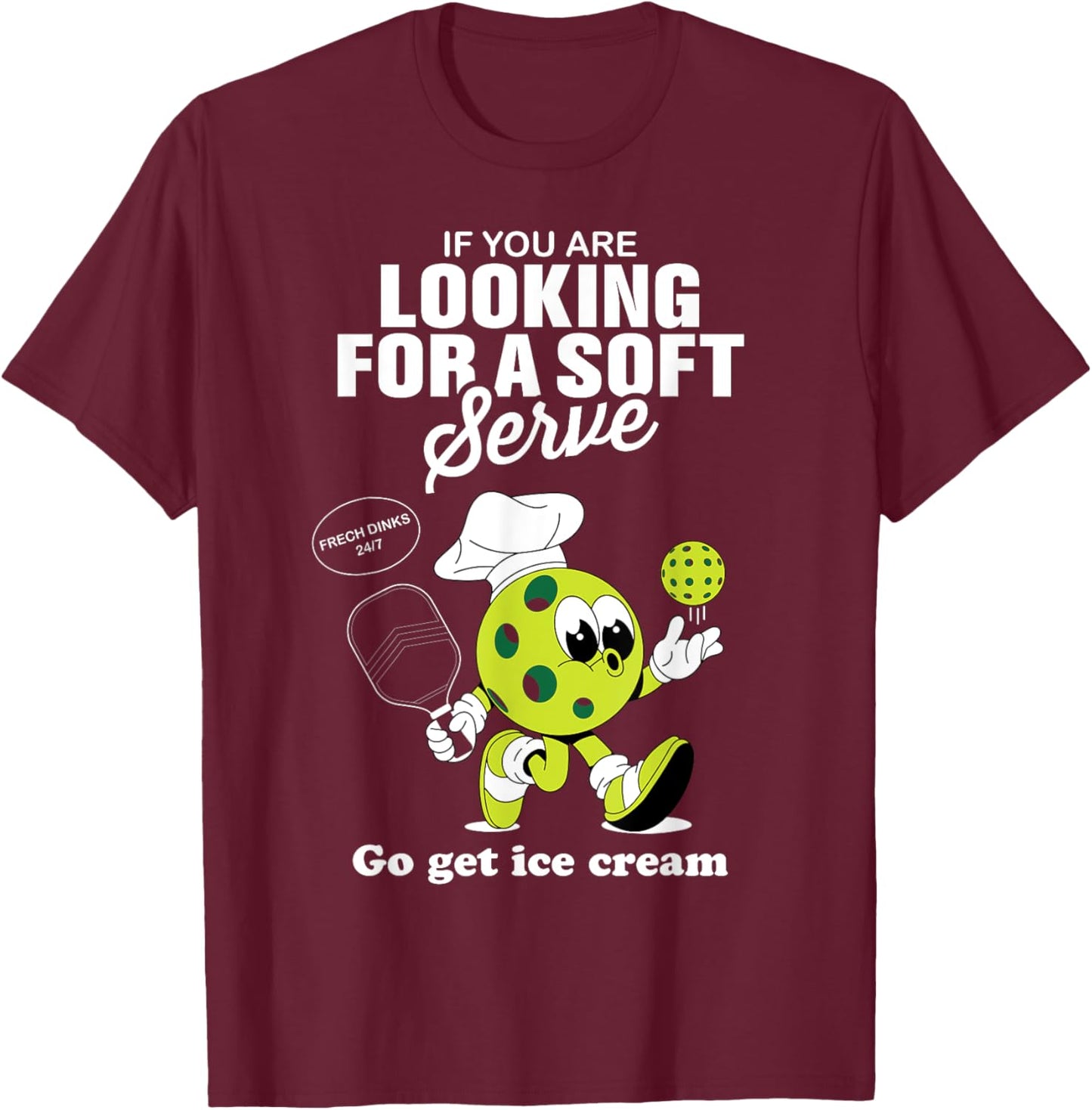 Funny Pickleball Pickle Ball Paddleball Coach Player Lover T-Shirt - T-Shirt | Maroon