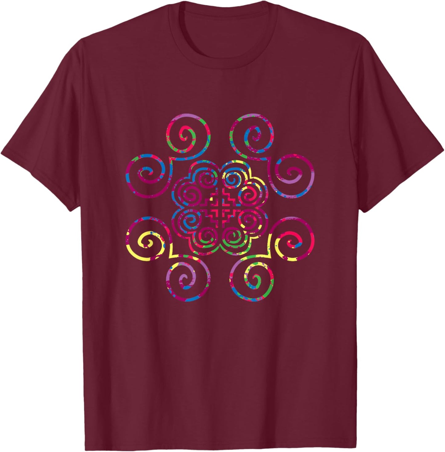 Hmong Miao Hmoob Patterns T-Shirt - T-Shirt | Maroon