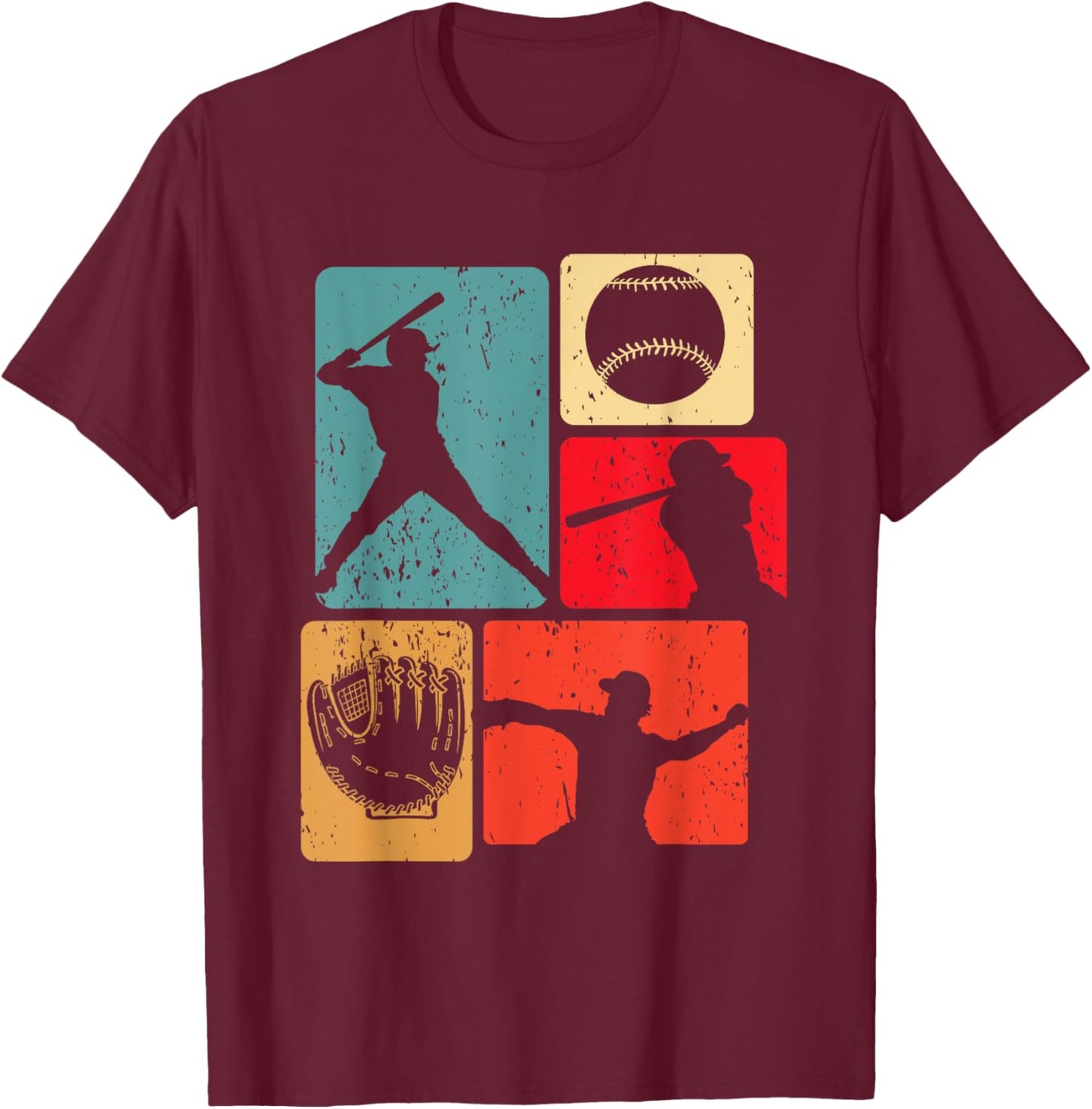 Funny Baseball Player Field Bat Ball Game Enthusiast Outfit T-Shirt - T-Shirt | Maroon
