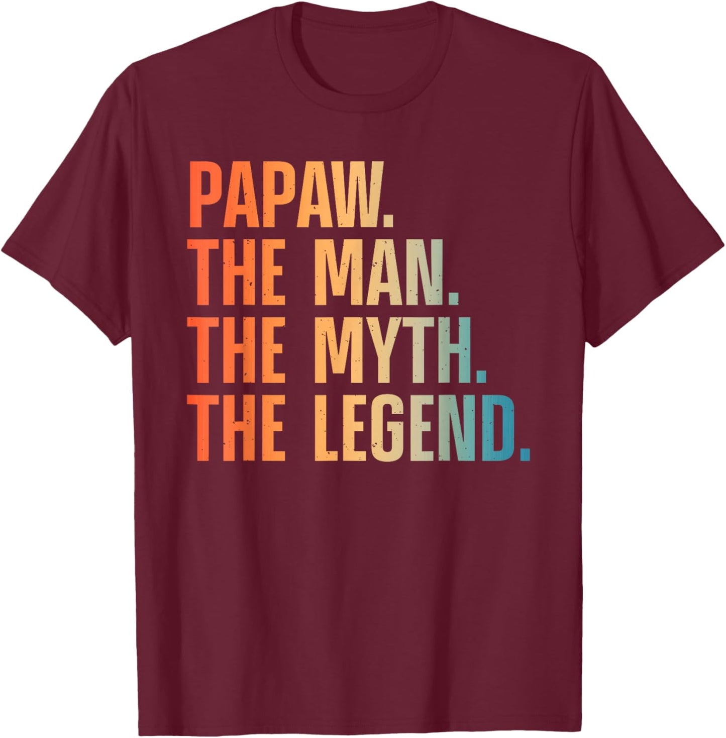 Papaw Design For Grandpa Grandfather From Grandkids Papaw T-Shirt - T-Shirt | Maroon