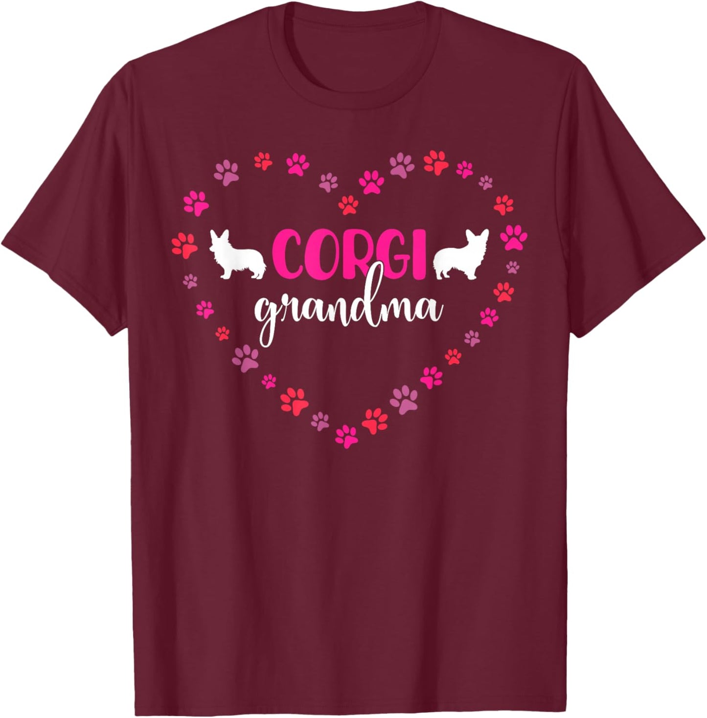 Cute Corgi Grandma Corgi Dog Owner Men Women T-Shirt - T-Shirt | Maroon