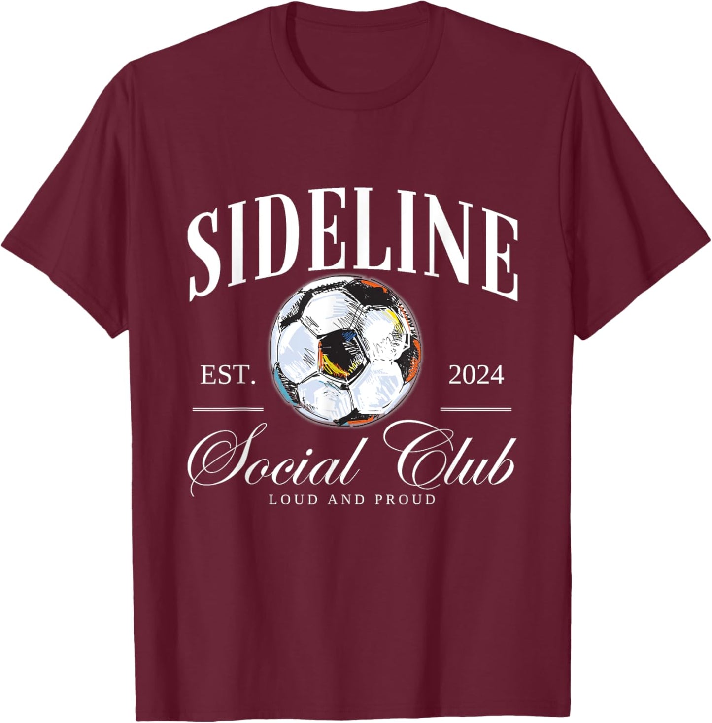 Sideline Social Club Soccer T-Shirt - T-Shirt | Maroon