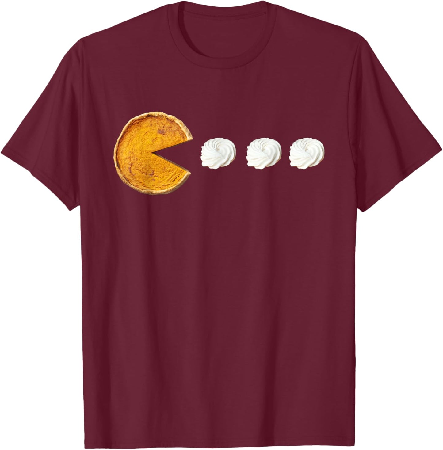 Pumpkin Pie Eating Cream Thanksgiving Funny Gamer Boys Teens T-Shirt - T-Shirt | Maroon