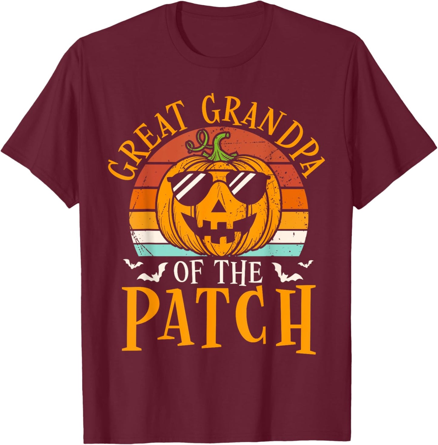 Great Grandpa Of The Patch Pumpkin Family Halloween Costume T-Shirt - T-Shirt | Maroon