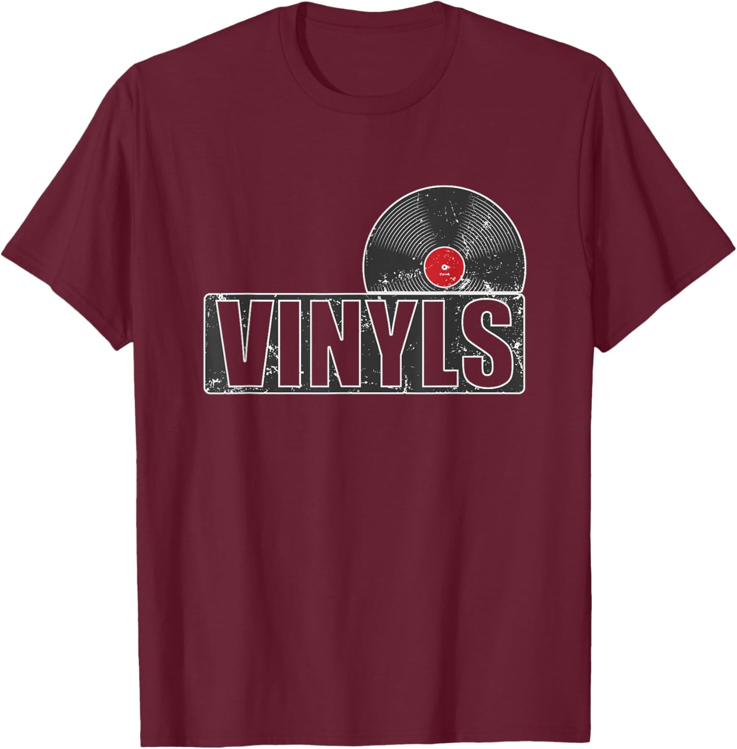 Vinyls old Records T-Shirt - T-Shirt | Maroon