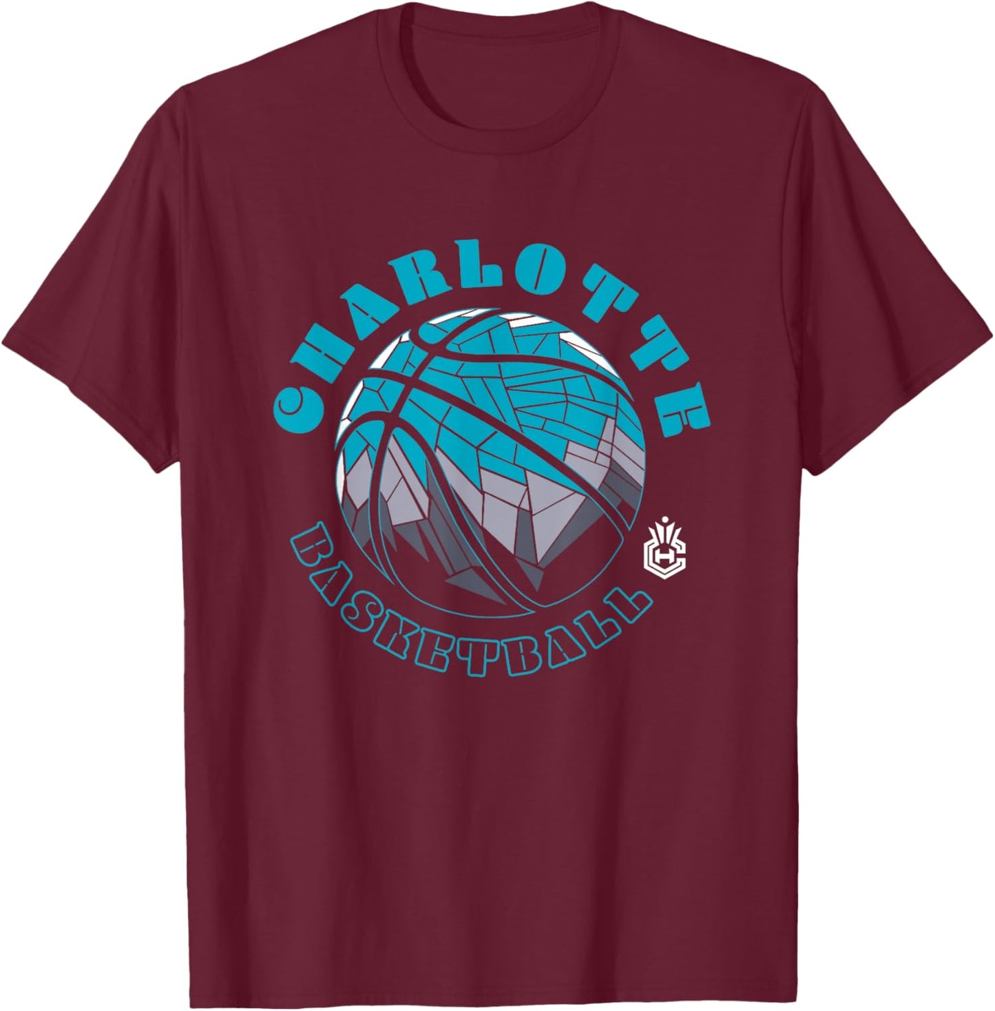 NBA Charlotte Hornets Neon Prism Basketball T-Shirt - T-Shirt | Maroon