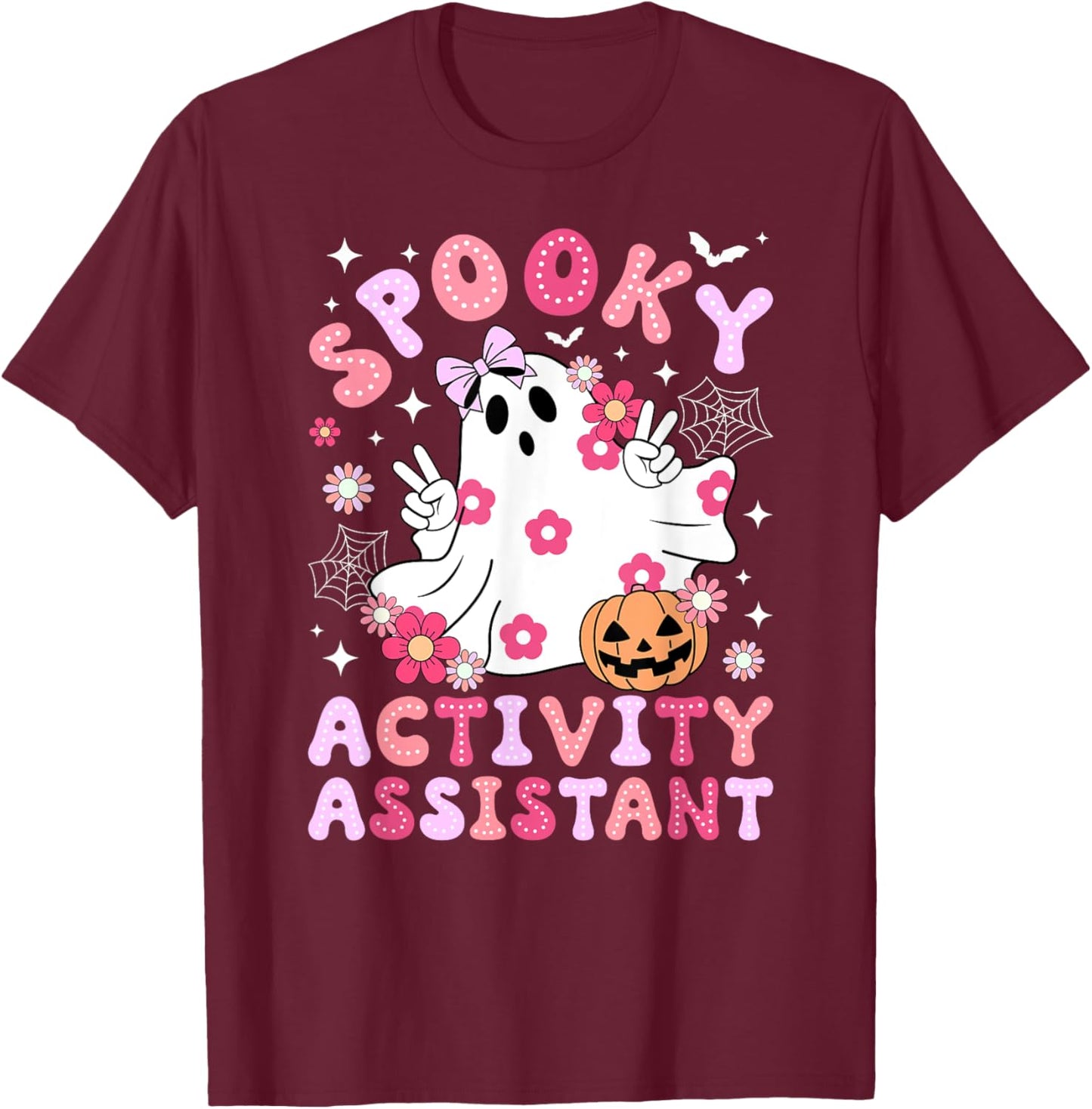 Spooky Activity Assistant Halloween Activities Assistant T-Shirt - T-Shirt | Maroon