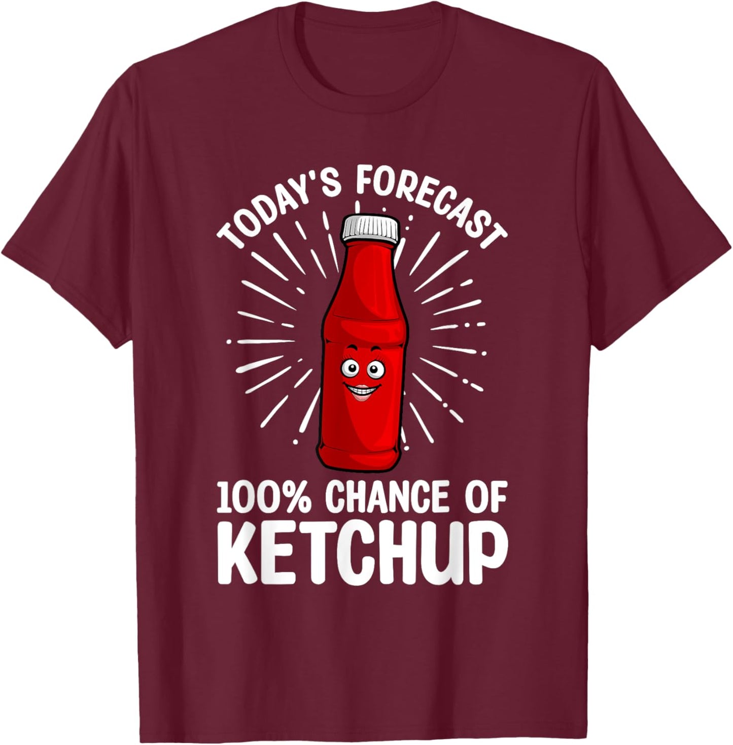 Funny Ketchup Art Women Youth Tomato Ketchup Lover T-Shirt - T-Shirt | Maroon