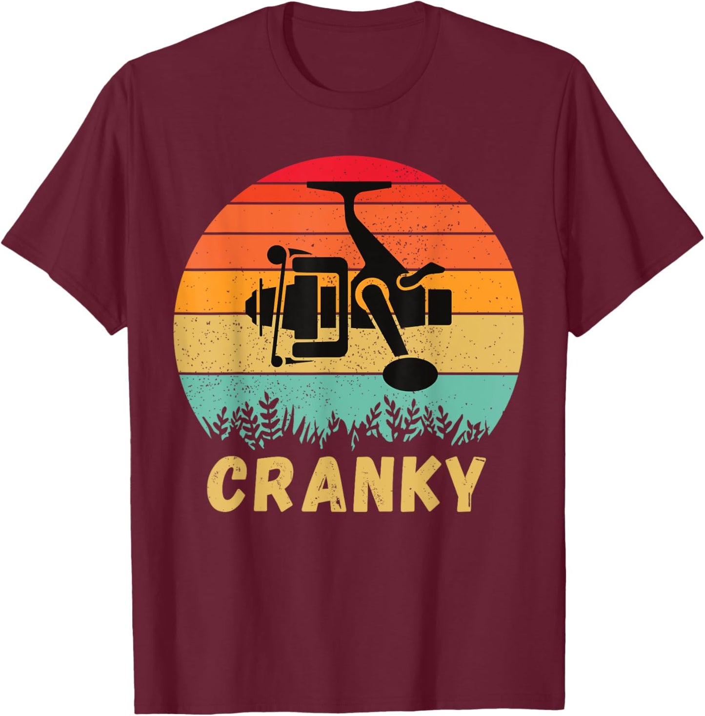 Crankbait Fishing Lure - Cranky Funny Gift Ideas For Fishing T-Shirt - T-Shirt | Maroon