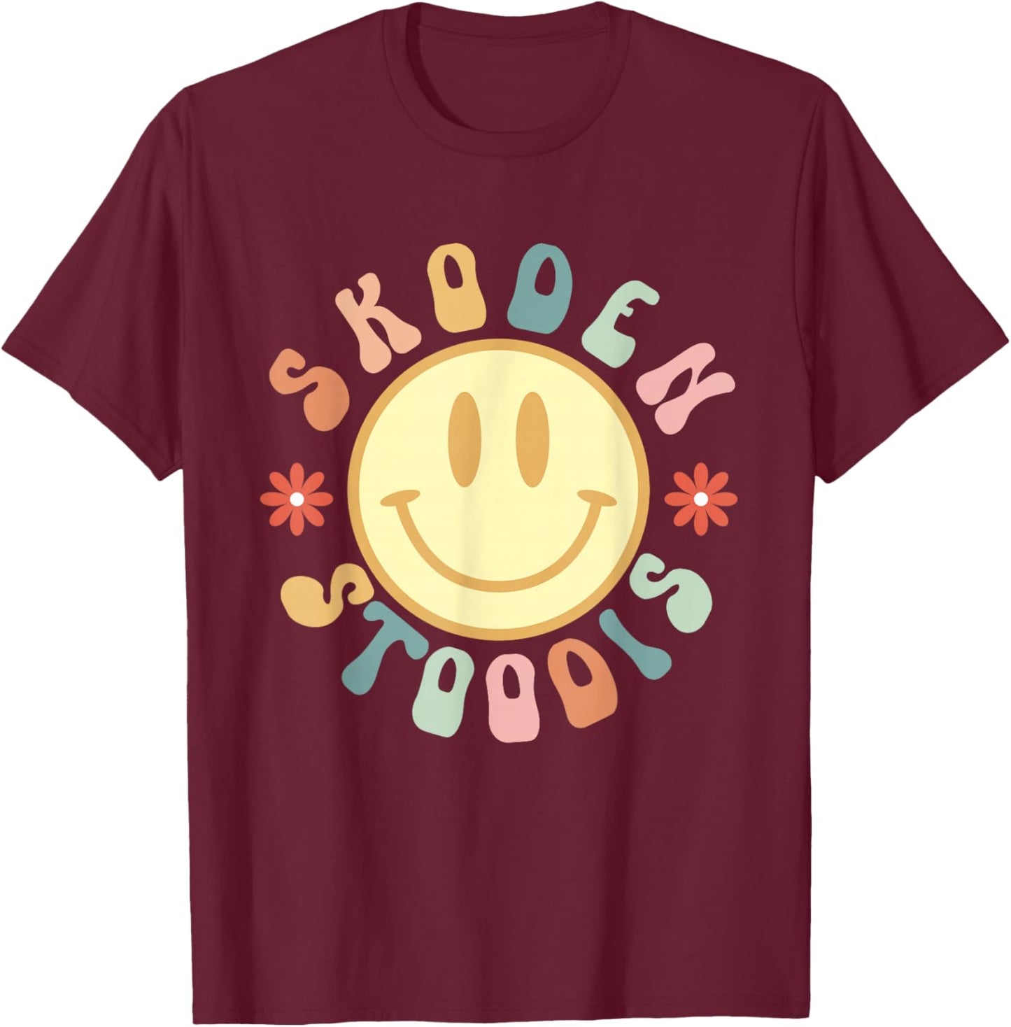 Skoden Stoodis Groovy Retro Native American Indigenous T-Shirt - T-Shirt | Maroon