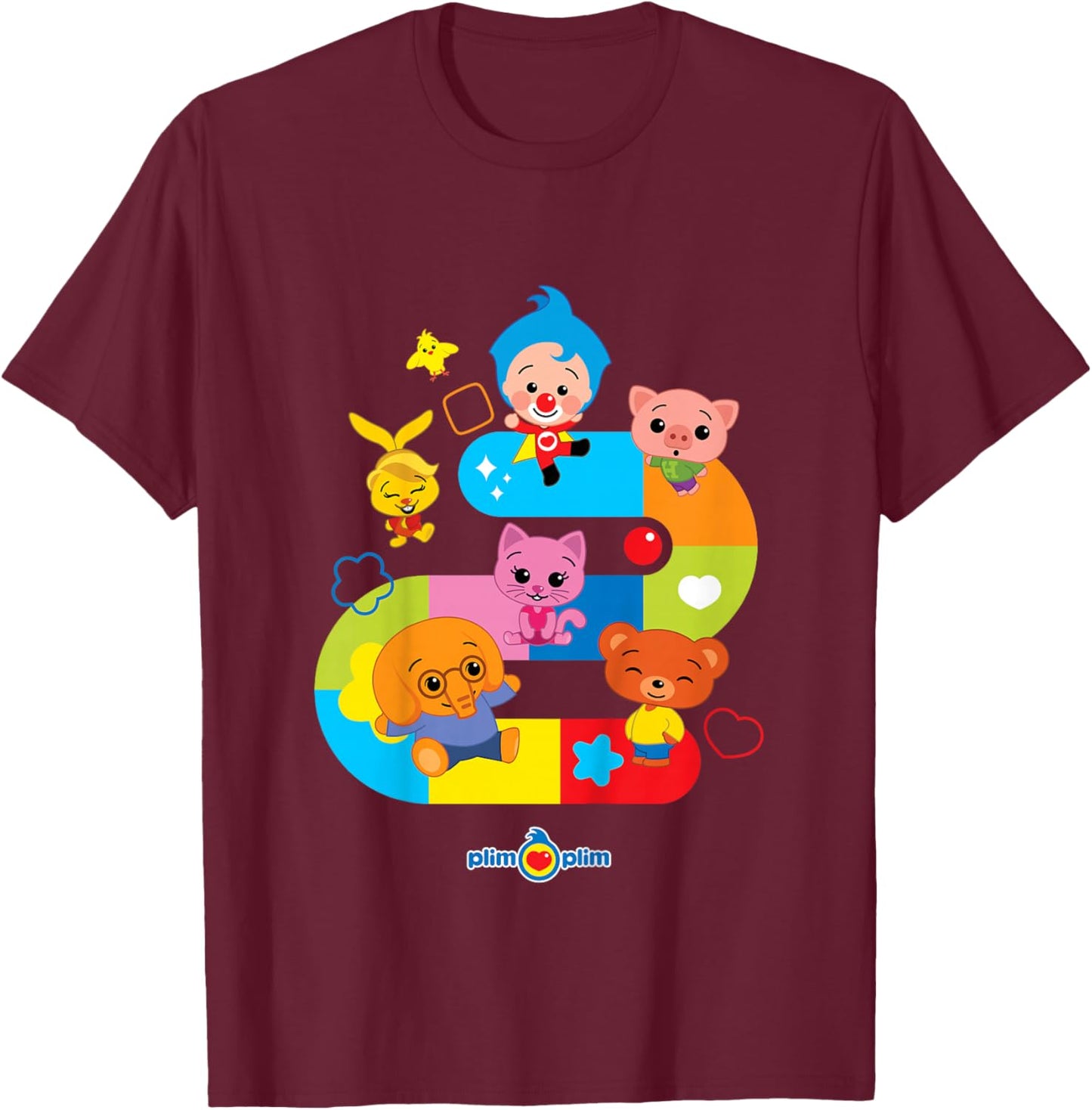 Plim Plim The Kindness Hero - Colourful Designs for Children T-Shirt - T-Shirt | Maroon