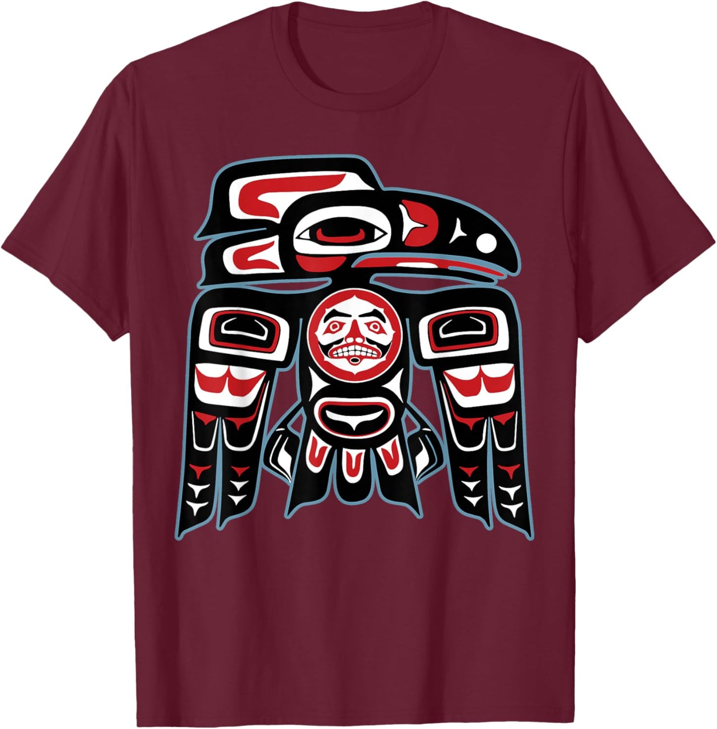 Native American Raven Haida Tlingit indian Pride Men Women T-Shirt - T-Shirt | Maroon